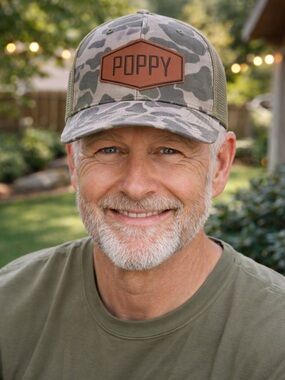 Poppy Camo Trucker Hat - Green/Brown